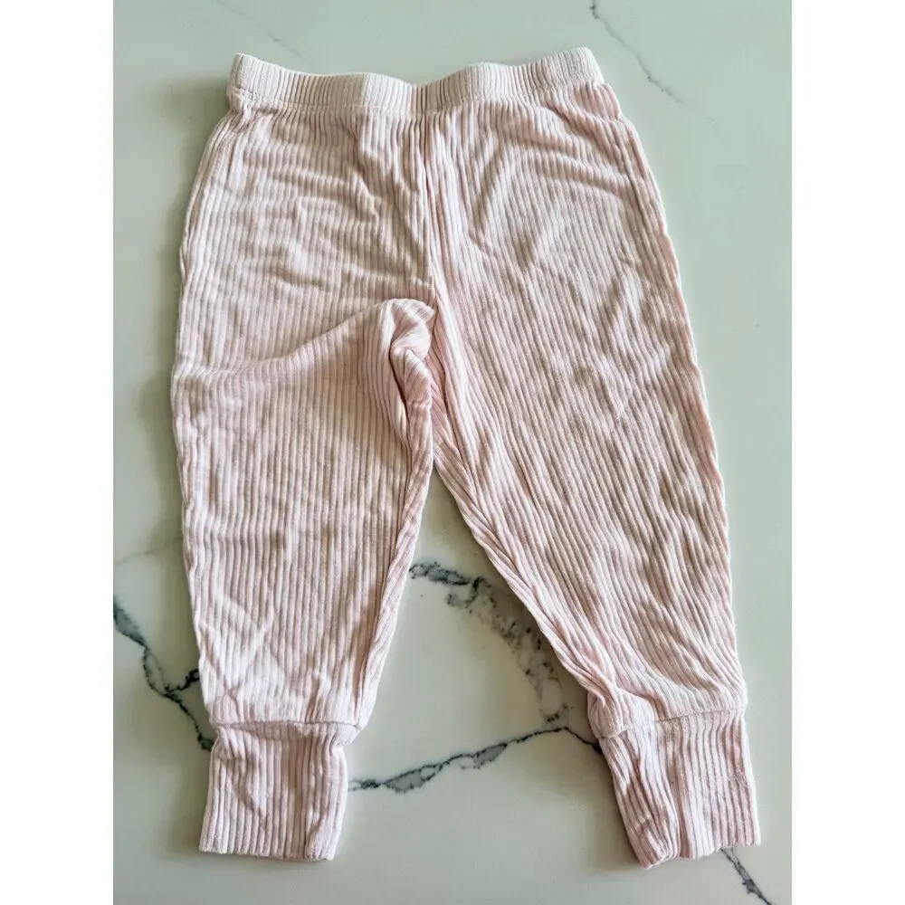 Posh Peanut Girls' Ribbed Pajama Set - Sandy Blush
